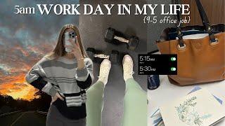 9-5 Work Day In My Life  5am morning routine office job healthy habits + productive work night