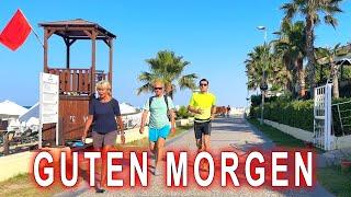 Guten Morgen aus Side Türkei. ALL HOTELS PROMENADE Beach  Walking tour 4K TURKIYE #side #turkey