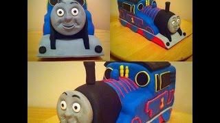 3D Thomas the tank engine cake.