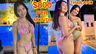 Pretty Pattaya Girls Give Cake For Free in $800 Pool Villa