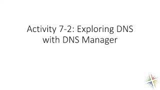 Activity 7 2 Exploring DNS with DNS Manager