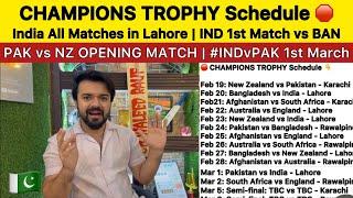 Breaking  Champions Trophy Schedule Revealed  IND all Matches in LAHORE  IND vs PAK 1st March