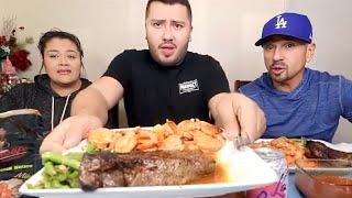 MUKBANG Steak & Shrimp   • Parents Take Over My Channel