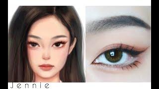 BLACKPINK Jennie Kim Iconic Cat Eyes Makeup Tutorial by 夢魚雨萌