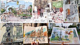 6 INSPIRING Urban Sketchers to Follow in 2024 plus a bonus one 