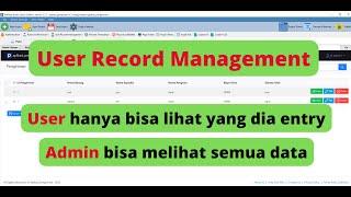 Part 2 - User Records Management & Static Role Permission di PHPRAD #phprad #nocodeapp