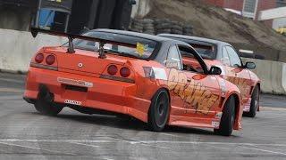 Team Orange drifting show Powerslide Donuts & Pure Sound