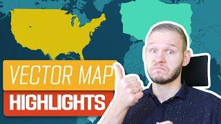 PowerPoint Vector World Map - How to Highlight and Enlarge Elements or Countries 