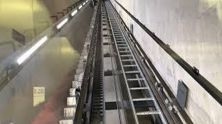 Ascending the slanted lift at the new Farringdon Crossrail Station