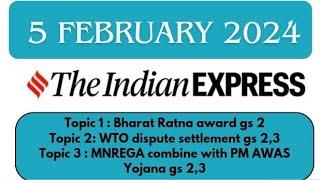 5th February 2024  Today Indian Express Newspaper Editorial Ideas Explained Analysis  By GC