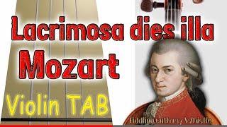 Lacrimosa dies illa - Mozart  - Violin - Play Along Tab Tutorial
