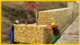 RETAINING WALL  Amazing Landslide Retaining Wall Construction Process