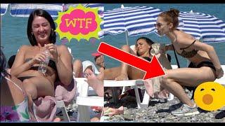  Funny crazy Girl prank on the beach  -  Best of Just For Laughs  AWESOME REACTIONS 