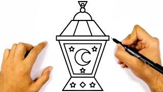 كيفية رسم فانوس رمضان سهل خطوة بخطوة  رسم سهل  تعليم الرسم للمبتدئين  Ramadan Lantern Drawing