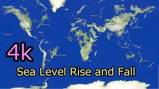 4kSea Level Rise and Fall Simulation - World