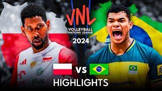  POLAND vs BRAZIL   Quarter Finals  Highlights  Men’s VNL 2024