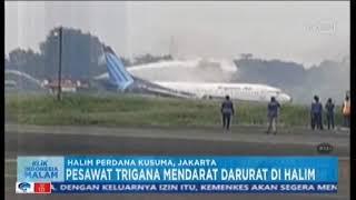 PESAWAT TRIGANA AIR TERGELINCIR DI BANDARA HALIM