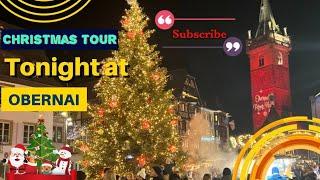 Christmas tour at night in Obernai