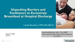 Unpacking Barriers and Facilitators to Exclusively Breastfeed at Hospital Discharge Webinar