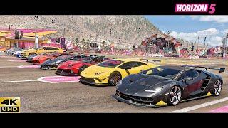 Top 22 Fastest Lamborghini Cars  Drag Race  Forza Horizon 5 All Tuned