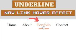 Underline nav menu link hover effect using html & css  css hover effects