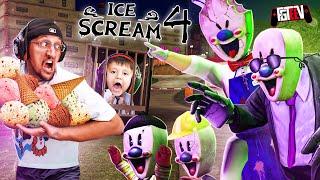 ICE SCREAM 4  Rod Scares the FGTeeV Family IRL Factory GameplayScare Cam
