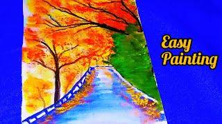 How to Draw a Beautiful Nature Scenery Nature Scenery for beginners #art#painting #diy#asmrart