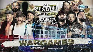 WWE Survivor Series War Games 2022 Team Brawling Brutes vs Team Bloodline Official Match Card HD