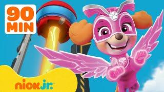 PAW Patrol Mighty Pups Rescues w Skye Chase Marshall & Rubble  90 Minute Compilation  Nick Jr.