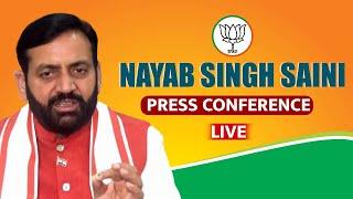 LIVE Haryana CM Nayab Singh Saini Addresses Press Conference  Haryana Assembly Election 2024  BJP