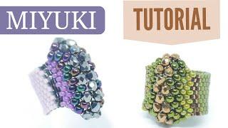 Tutorial Anillo Tortuga con cuentas Miyuki y técnica Peyote. Delicas Rocallas y Facetadas.