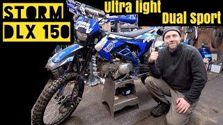Ultra light dual sport Amazon X pro Storm 150 DLX motorcycle upgrades.
