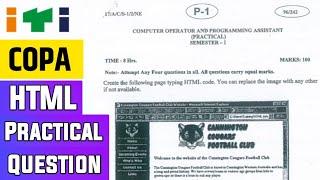 ITI COPA HTML Practical Question to create a webpage previous year paper solution for 2023-24 exam