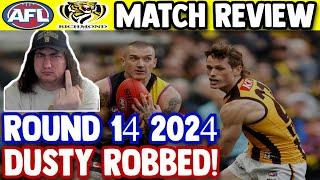 DUSTY ROBBED HIS 300TH- AFL Richmond Match Review vs Hawthorn  Round 14 2024