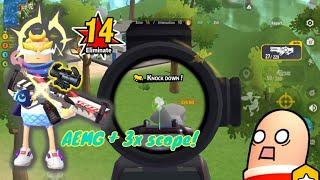 BolenGplays sausage man gameplay  QUADMODE  AEMG + 3x scope Eliminates sausages in rainbow island