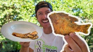 Frying WHOLE Sunfish  Bluegill Catch Clean & Cook