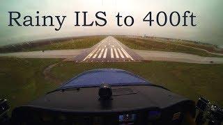 Full IFR Flight - ILS to 400ft Rain Solid IMC