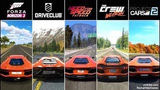 NFS Payback vs. Forza Horizon 3 vs. DriveClub vs. The Crew vs. Project CARS 2  Aventador Comparison
