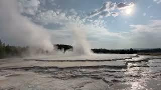 Great Fountain Geyser Erupts From The Start Of The Eruption