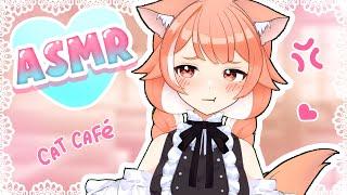 Tsundere neko gives you ASMR at the cat cafe 