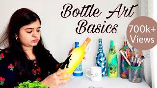 How To Paint Glass Bottle  Bottle Painting  DIY Bottle Art  Kashmira Art  Episode 34