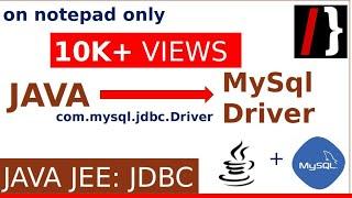 JDBC setup for mysql driver class com.mysql.jdbc.Driver from scratch on notepad  aducators.in