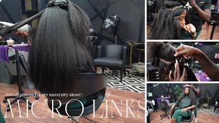 Installing MicroLink Hair Extensions in My Natural Hair for Our Maternity Shoot  Aisha Beau