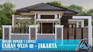 DESAIN RUMAH 9 X 18 METER I JAKARTA – DESAIN RUMAH TROPIS MODERN #jasaarsitek #jasadesain #arsitek