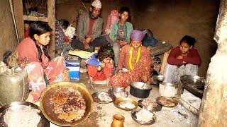 dharme brothers  dinner with family   Taking stones to build their new house in the village