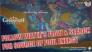 Follow the waters flow and search for the source of the foul energy  Genshin Impact