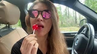 ASMR lollipop in the car  Intense Mouth Sound  relaxing