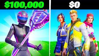 $0 vs $100000 Fortnite Player