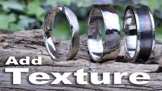 How to add texture to 3 silver rings Hammered Oxidised Satin using Fretz Hammers