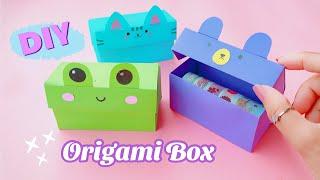 DIY Origami Paper Box  How to make Stationary Box  Easy Origami Box Tutorial #DIY